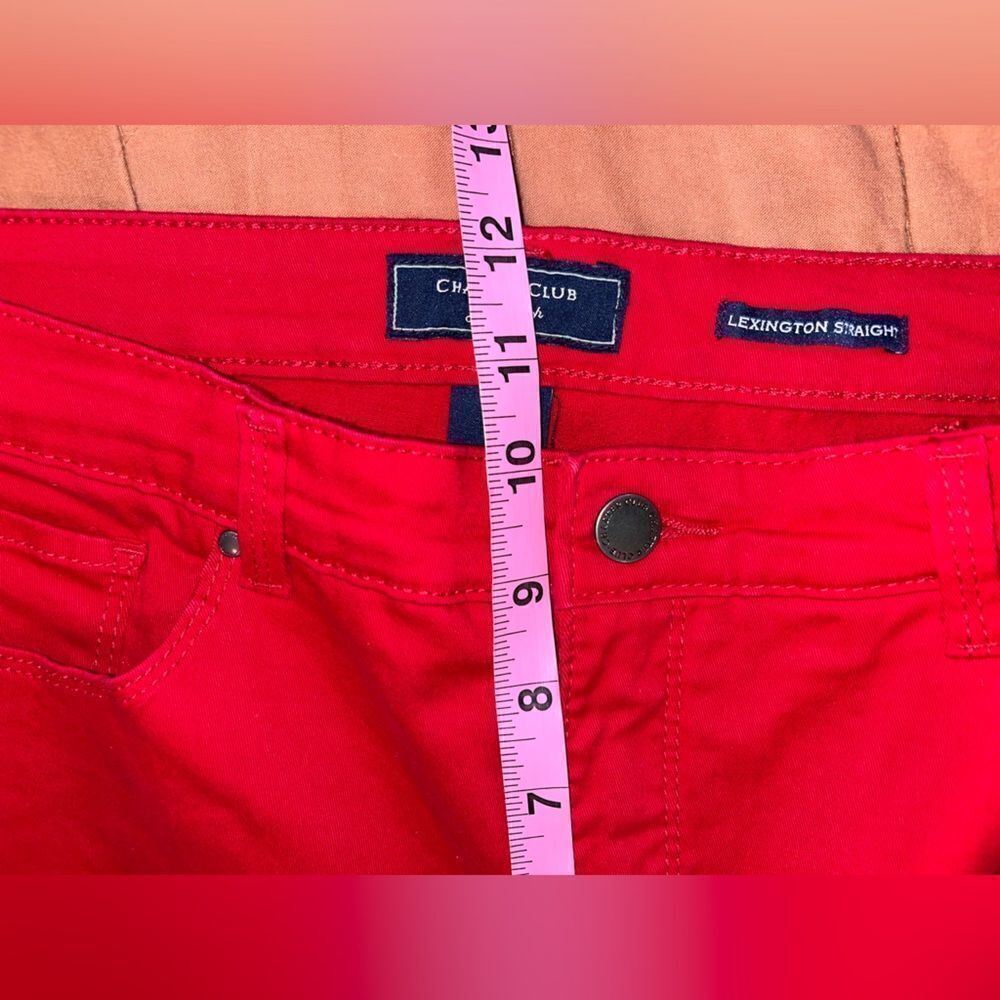 Charter Club Women's Lexington Straight-Leg Jeans Red Size 10 - Picture 8 of 9
